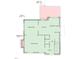 First floorplan showcasing dining area, kitchen, breakfast nook, half bath, living room and deck at 203 Kronos Lane, Cary, NC 27513