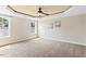 Serene main bedroom featuring a decorative ceiling with plenty of natural light at 206 Wynngate Dr, Cameron, NC 28326
