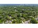 Aerial view of neighborhood with mature trees and the skyline in the distance on a bright day at 2202 St Marys St, Raleigh, NC 27608