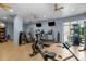 Well-equipped gym with treadmills, elliptical machines, and weight training equipment at 222 Glenwood Ave # 714, Raleigh, NC 27603