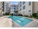 Relaxing outdoor pool with lounge seating, surrounded by apartment building at 222 Glenwood Ave # 714, Raleigh, NC 27603