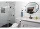 Modern bathroom features a glass shower and stylish fixtures at 2805 Fayetteville St, Durham, NC 27707