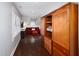 Stylish living room with a built-in entertainment center, skylights, and plush seating at 2805 Fayetteville St, Durham, NC 27707