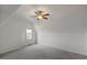 This bedroom features neutral walls, carpet flooring, a ceiling fan, and a window at 2837 Milano Ave, Apex, NC 27502