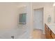 Bathroom with soaking tub, shower, and tile floor at 401 Dyersville Dr, Morrisville, NC 27560