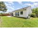 Well-maintained backyard with lawn, patio, and plenty of space for outdoor enjoyment at 503 Kinship Ln, Apex, NC 27502