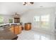 Spacious kitchen with breakfast area, tile flooring, and stainless-steel appliances at 503 Kinship Ln, Apex, NC 27502