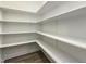 Well-organized pantry with multiple shelves, offering ample storage space at 565 Joseph Alexander Dr, Fuquay Varina, NC 27526