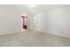Spacious bedroom with adjoining bathroom and neutral carpet providing a tranquil and comfortable living space at 5704 Cholderton Ct, Raleigh, NC 27604