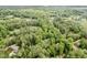 Aerial view showcasing a home surrounded by lush greenery, and highlighting the serene neighborhood at 7801 Wood Way Ct, Raleigh, NC 27606