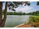 Picturesque lake view framed by trees and foliage, reflecting the serene water surface at 9 Lake Village Dr, Durham, NC 27713