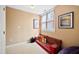 Bedroom featuring natural light, eclectic seating, and modern decor at 102 Legacy Ln, Durham, NC 27713