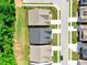 An aerial view shows three houses with green yards and an adjacent street, highlighting neighborhood planning and green spaces at 131 English Violet Ln, Raleigh, NC 27610