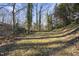 Open land surrounded by trees provides opportunities for outdoor activities and potential future development at 1401 Granada Dr, Raleigh, NC 27612