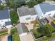 Aerial view of a backyard with a patio area at 148 Danesway Dr, Holly Springs, NC 27540