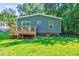 Exterior view of this lovely home with a cozy wooden deck and well-manicured lawn at 230 Parkland Rd, Raleigh, NC 27603
