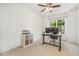 Office/bedroom with neutral carpet, a ceiling fan, and a bright window at 233 Hammond Wood Place, Morrisville, NC 27560