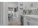 Dining area off of kitchen with seating for six, modern lighting, and decor, plus beverage cooler at 2408 Eddie Howard Rd, Willow Springs, NC 27592