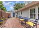 Outdoor deck with table and chairs, perfect for relaxing and entertaining in a private setting at 2617 Cottage Cir, Raleigh, NC 27613