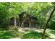 Modern home with floor-to-ceiling windows surrounded by lush greenery, offering a private, wooded view at 2713 Mcdowell Rd, Durham, NC 27705