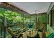 Relaxing screened porch with seating and a view of the surrounding nature at 2713 Mcdowell Rd, Durham, NC 27705