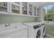Well-organized laundry room equipped with modern washer and dryer, sink, and plenty of cabinet space for storage at 3816 Dover Rd, Durham, NC 27707