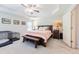 Comfortable main bedroom with tray ceilings, carpet flooring, and a serene ambiance at 50 Viajar Way, Smithfield, NC 27577
