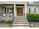 Inviting front entrance with stone steps leading to a custom wood double-door at 5308 Montclair Dr, Raleigh, NC 27609