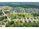 Beautiful aerial view of a neighborhood surrounded by lush greenery and mature trees at 5412 Emerald Spring Dr, Knightdale, NC 27545