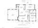 First floor layout featuring a kitchen, dining area, living room, and garage, plus primary bedroom with bath at 620 Richardson Rd, Zebulon, NC 27597