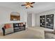 Spacious living room with a view of the kitchen and featuring neutral tones and ample light at 711 Keystone Park Dr # 7, Morrisville, NC 27560