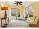 Sunroom Tiled flooring and custom shades at 740 Blackfriars Loop, Cary, NC 27519