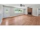 Inviting living room showcasing hardwood floors, a fireplace, and ample space for entertaining at 112 S Joyland St, Durham, NC 27703