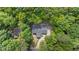 An aerial view of a stunning residence surrounded by lush greenery and a private driveway at 1134 Deerfoot Trail Trl, Sanford, NC 27332