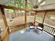 View from the screened-in porch overlooking the private, wooded backyard at 121 Chimney Rise Dr, Cary, NC 27511