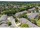 An aerial view of the homes, landscaping, and community in a tranquil wooded setting at 12221 Orchardgrass Ln, Raleigh, NC 27614
