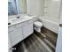 The bathroom includes a single sink, with a toilet and bathtub/shower combination at 124 N Keatts Winner Ct, Wilson's Mills, NC 27520