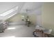 Finished attic space is used as a bedroom, including carpeting and skylights at 18 Acornridge Ct, Durham, NC 27707
