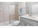 Clean bathroom showcasing a modern tiled shower, a toilet, and a sink with modern fixtures at 279 Edge Of Auburn Blvd, Raleigh, NC 27610