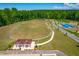 Aerial view of a large community park with a pergola, walking trail, and a basketball court at 279 Edge Of Auburn Blvd, Raleigh, NC 27610