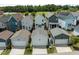 Aerial view of several homes in a suburban neighborhood at 282 Granite Mill Blvd, Chapel Hill, NC 27516
