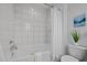 Bathroom featuring a shower/tub combo and modern fixtures at 282 Granite Mill Blvd, Chapel Hill, NC 27516