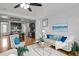 Open-concept living area with hardwood floors, a comfortable layout, and kitchen view at 282 Granite Mill Blvd, Chapel Hill, NC 27516