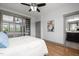 Bright main bedroom with hardwood floors, a closet, and ensuite bathroom at 282 Granite Mill Blvd, Chapel Hill, NC 27516