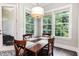 Dining area with large windows overlooking a wooded view at 3109 Stockdale Dr, Raleigh, NC 27609