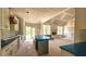 Kitchen showcasing the island and cabinets with an open layout connecting to the living room at 55 Livingston Ln, Spring Hope, NC 27882