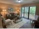 Cozy living room area with sofa, rug and decoratives and a balcony door at 600 Audobon Lake Dr # One B21, Durham, NC 27713