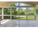 Covered porch offers serene backyard views with ample natural light at 9603 Clubvalley Way, Raleigh, NC 27617