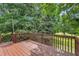 Spacious wooden deck overlooking a lush backyard, perfect for outdoor entertaining and relaxing at 113 Feezor Ct, Clayton, NC 27527