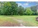 Expansive backyard with mature trees and lush green grass, great for activities at 1398 Tarboro Rd, Youngsville, NC 27596